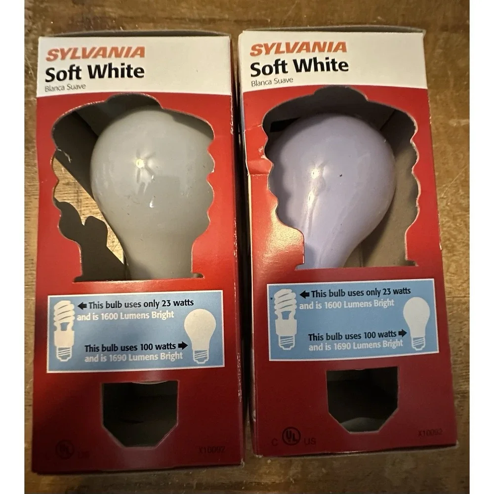 2-Pack 100-Watt‎ Sylvania Double Life Soft White Traditional Light Bulbs NEW!